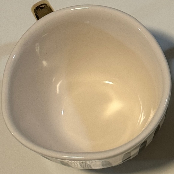 Set of 2 The Old Pottery Company Coffee Tea Mug Hand Painted Black/Gold Lines - Picture 6 of 8